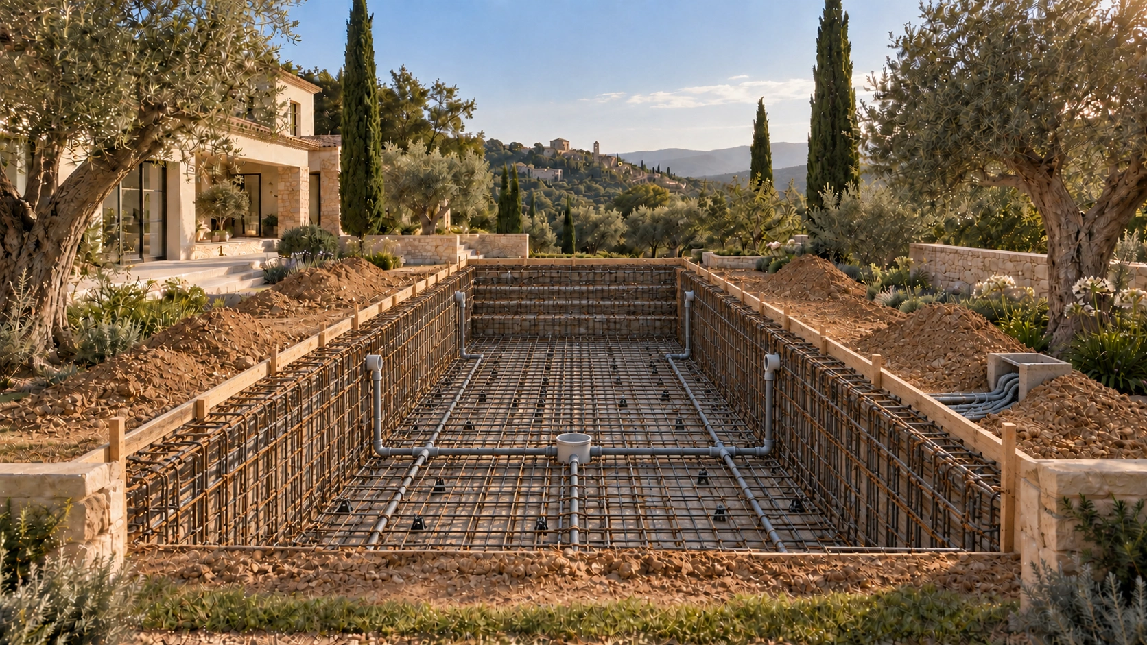 Ferraillage structurel du bassin
